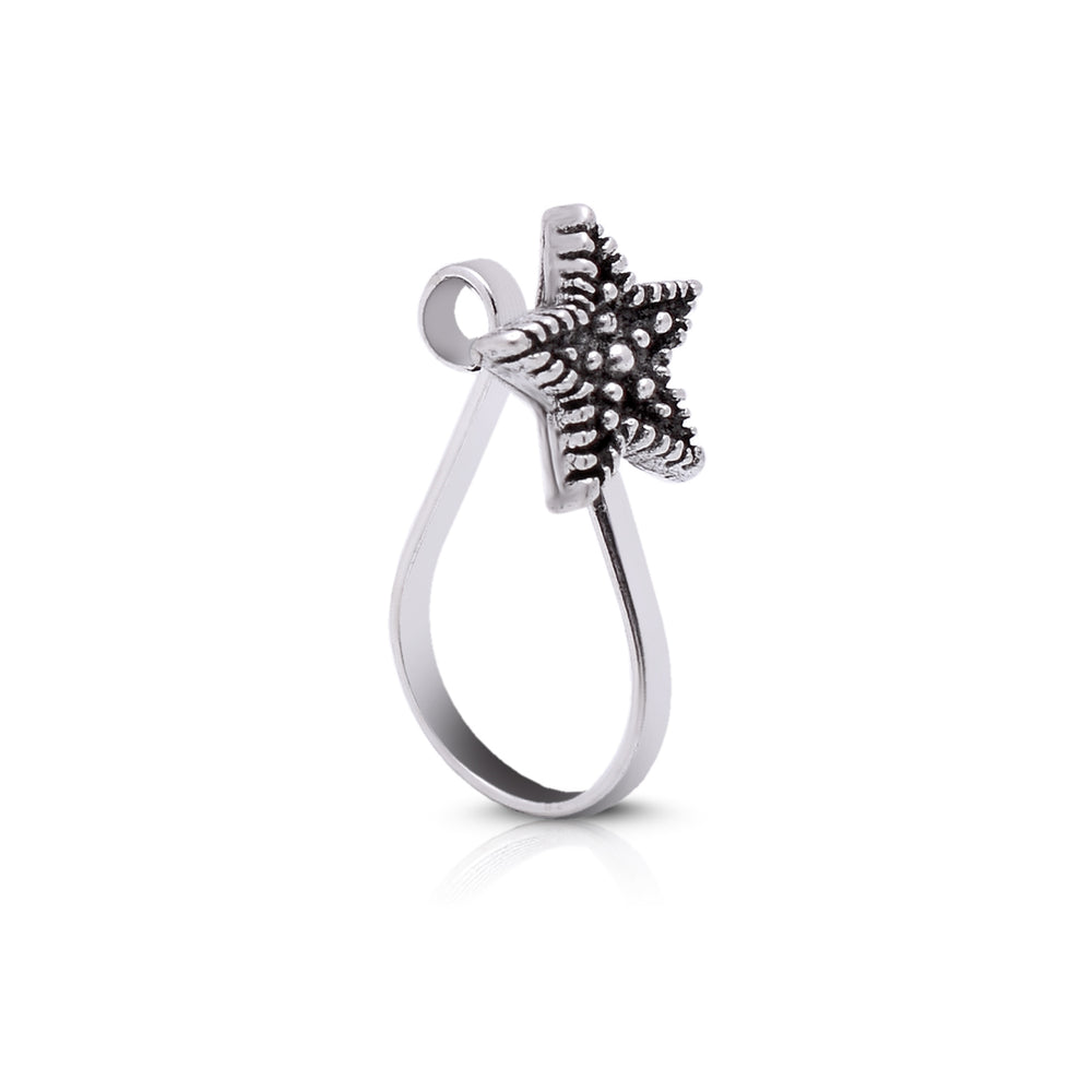 Star Clip on Nose Pin in 92.5 Silver