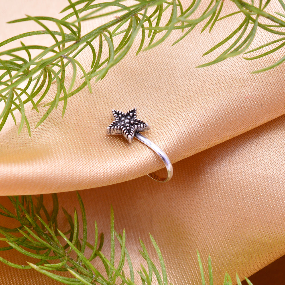 Star Clip on Nose Pin in 92.5 Silver