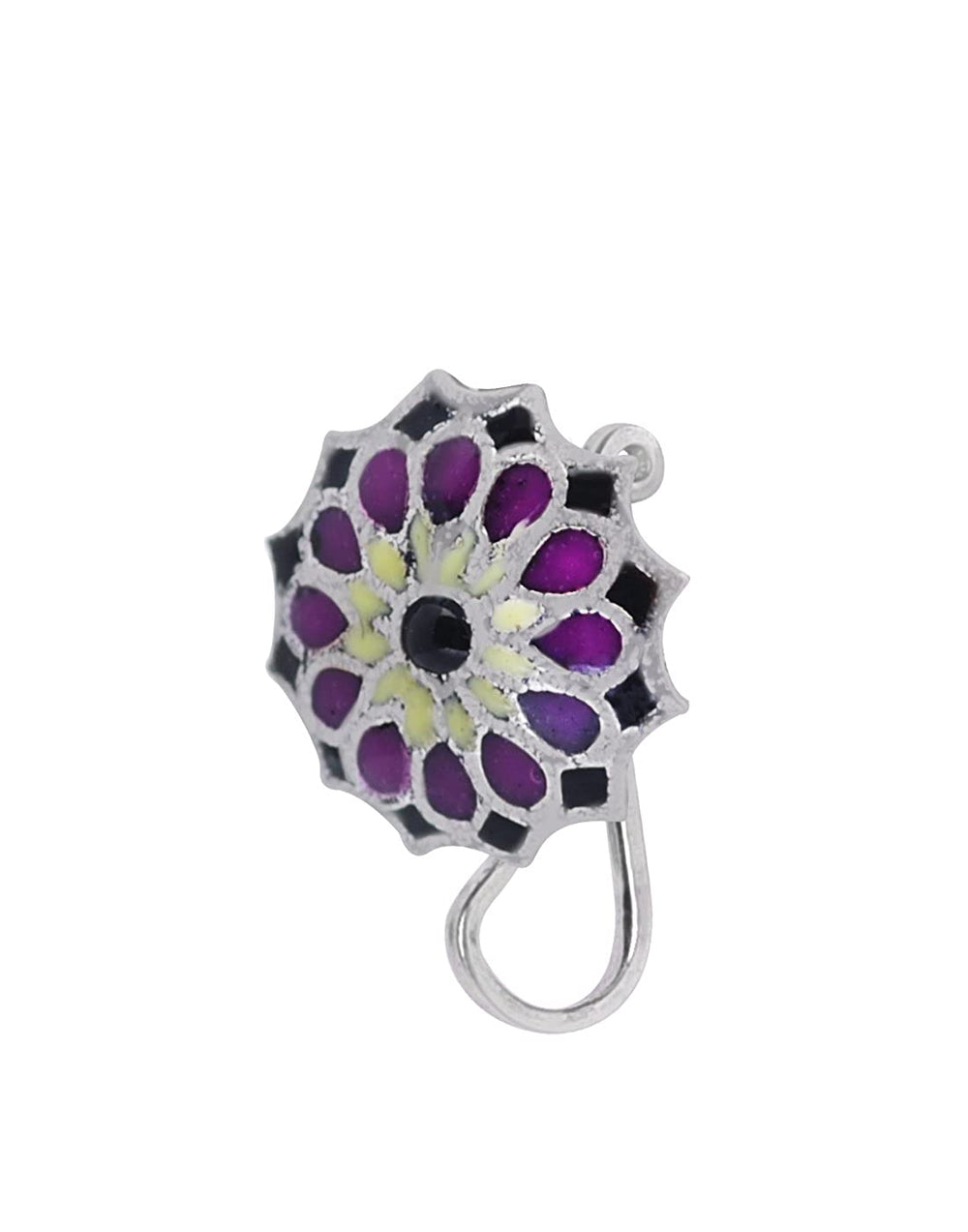 Trendy look Colorful Enamel Silver Alloy Nose Pin