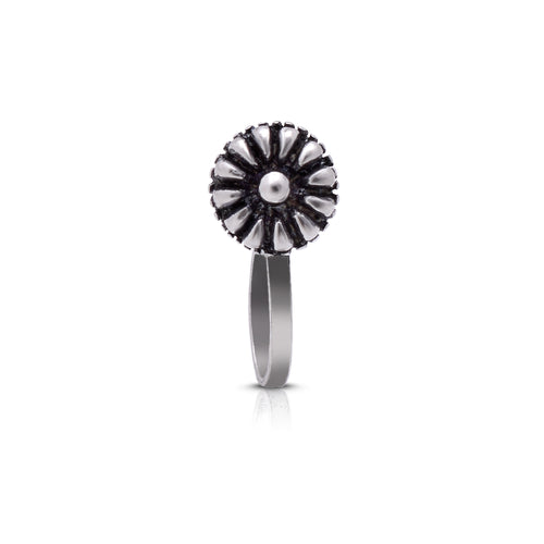 Round Clip on Nose Pin in 92.5 Silver - Default Title - Abhooshan