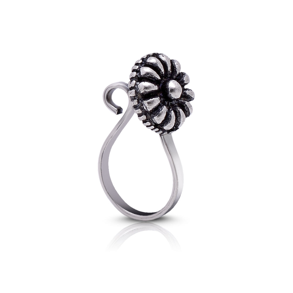 Round Clip on Nose Pin in 92.5 Silver