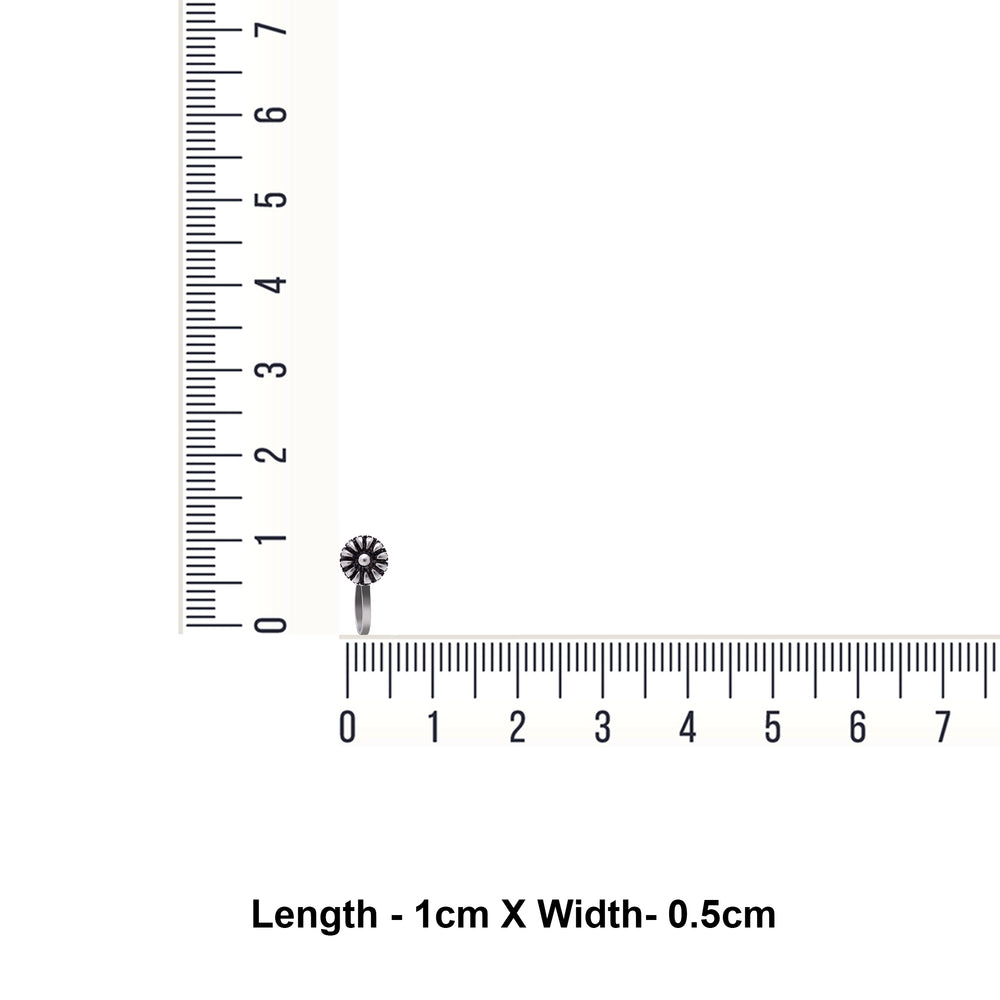 Round Clip on Nose Pin in 92.5 Silver