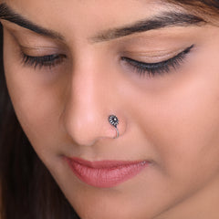Round Clip on Nose Pin in 92.5 Silver
