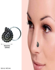 Combo Set of 4 Designer Oxidized Silver Alloy Nose Pin Studs