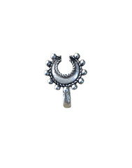 Horse Shoe Look Clip On Press On Nose Pin in Silver Alloy