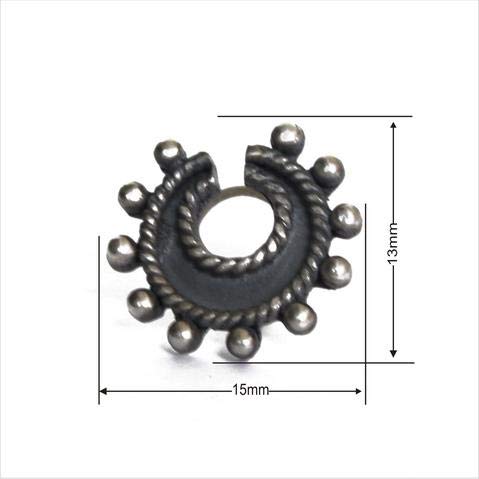 Horse Shoe Look Clip On Press On Nose Pin in Silver Alloy