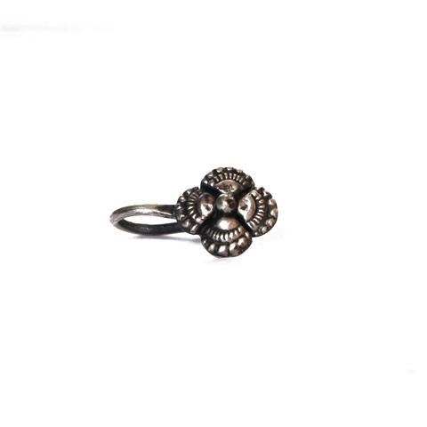 Clip On Press On Nose Pin in Silver Alloy