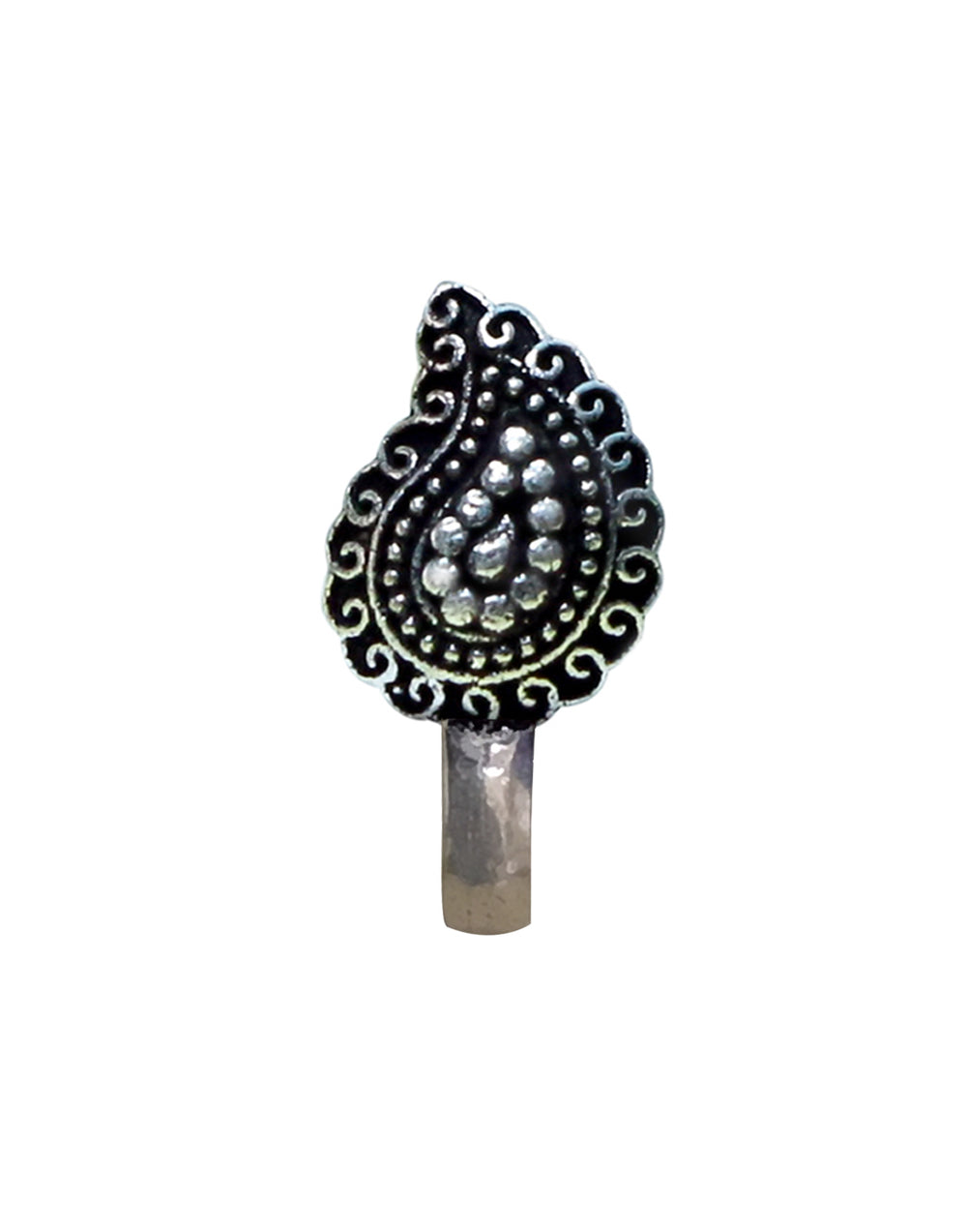 Clip On Press On Nose Pin in Silver Alloy