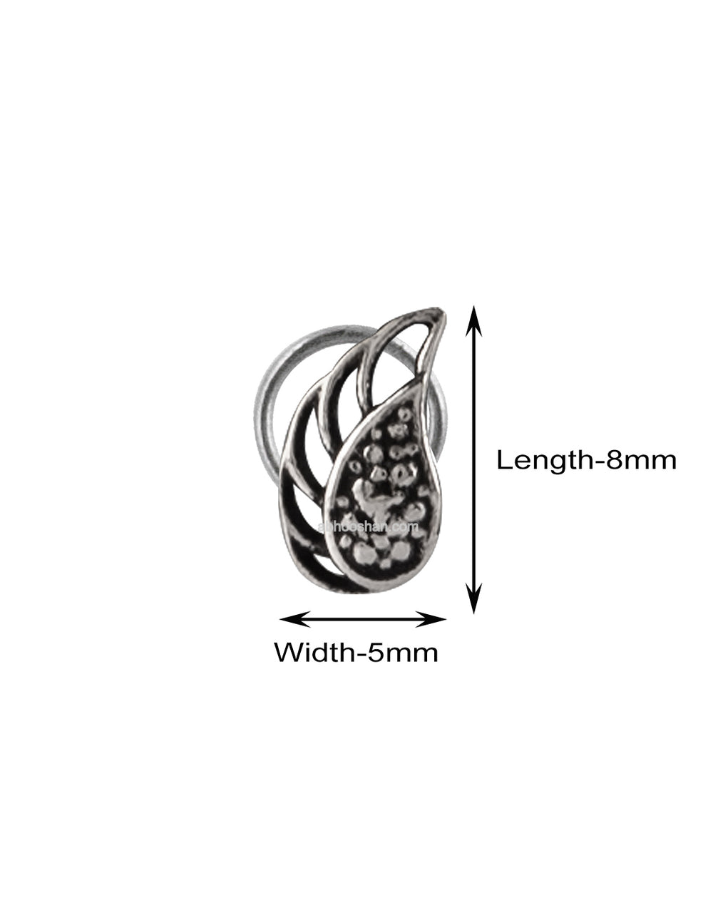 Combo of Designer and Good looking Silver Alloy Leaf Shape Nose Pin/Studs