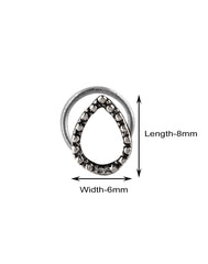 Combo of Designer and Tribal look Silver Alloy Traditional Nose and Pear Shape Pin/Studs