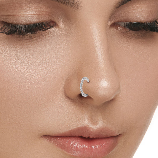 Designer 92.5 Sterling Silver Nose Ring for Women
