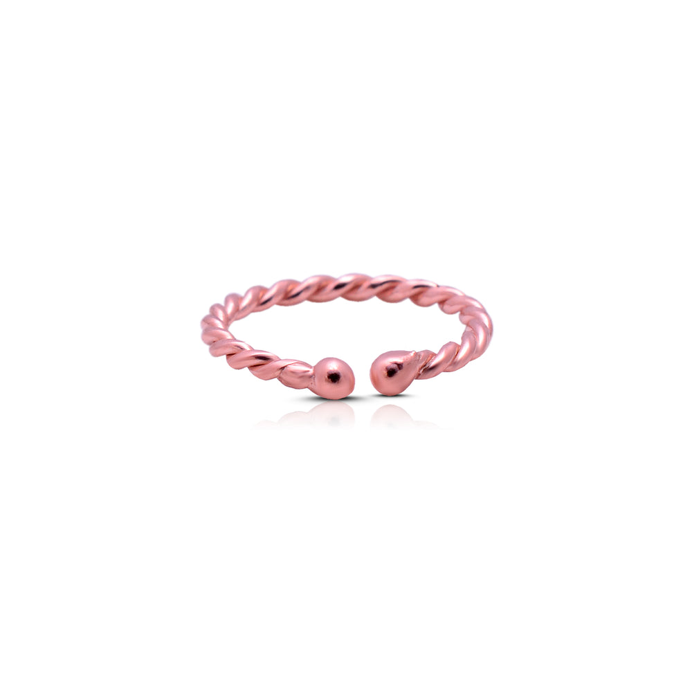 Rose Gold Plated 92.5 Sterling Silver 8 mm Clip On Nose Ring
