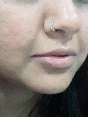 Designer Heavy look Nose Ring in 92.5 Sterling Oxidized Silver