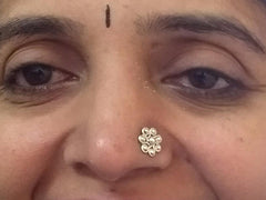 Big and Trendy Nose Pin with wire in 92.5 Silver for women and Girls