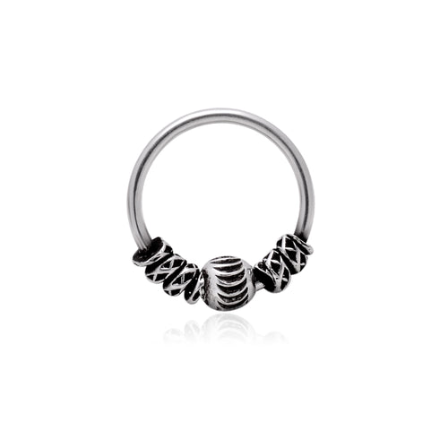 Oxidized 92.5 Sterling Silver Nose Ring - Default Title - Abhooshan