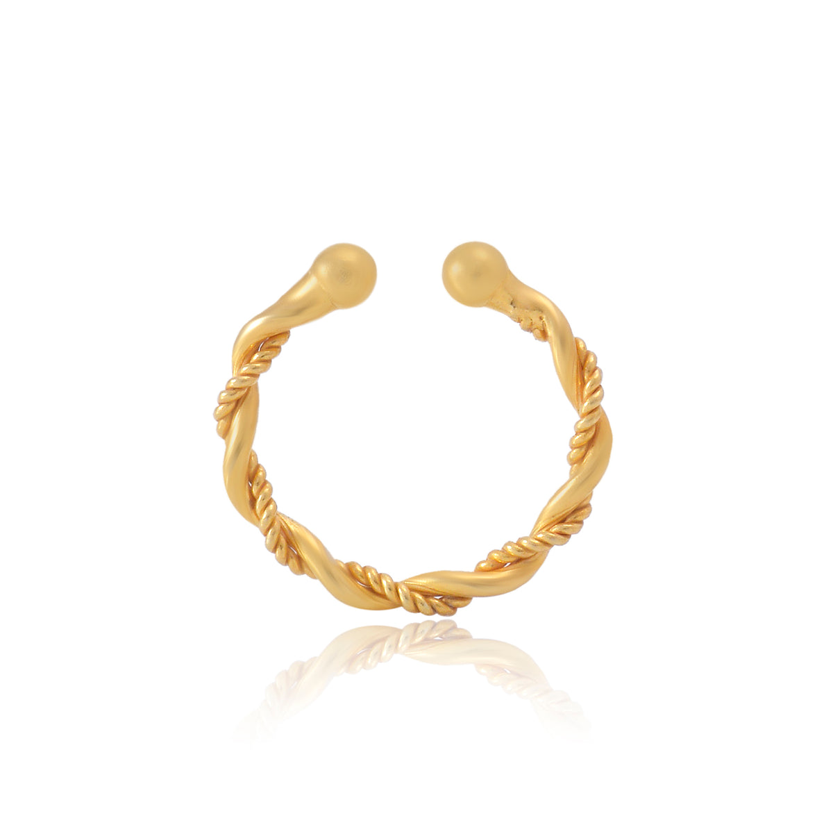 Clip On Gold Plated nose Ring in 92.5 Silver for Women and Girls