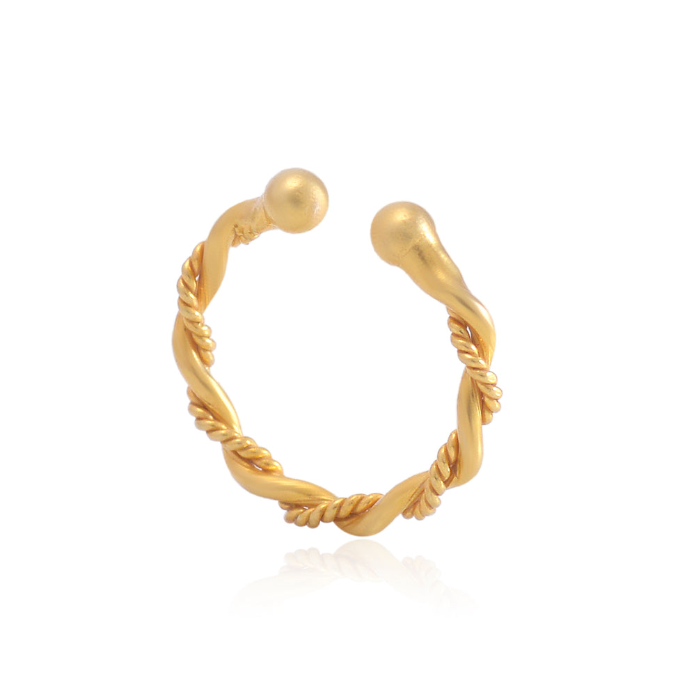 Clip On Gold Plated nose Ring in 92.5 Silver for Women and Girls