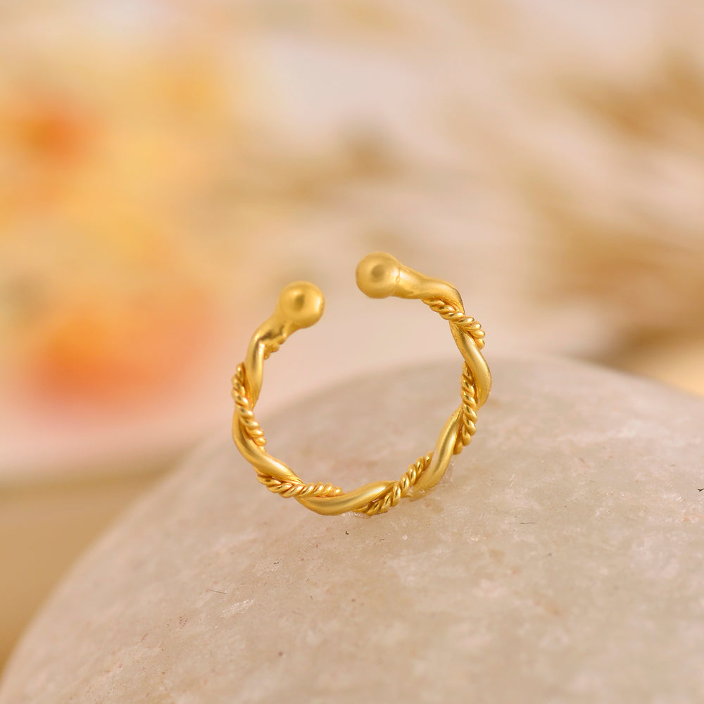 Clip On Gold Plated nose Ring in 92.5 Silver for Women and Girls