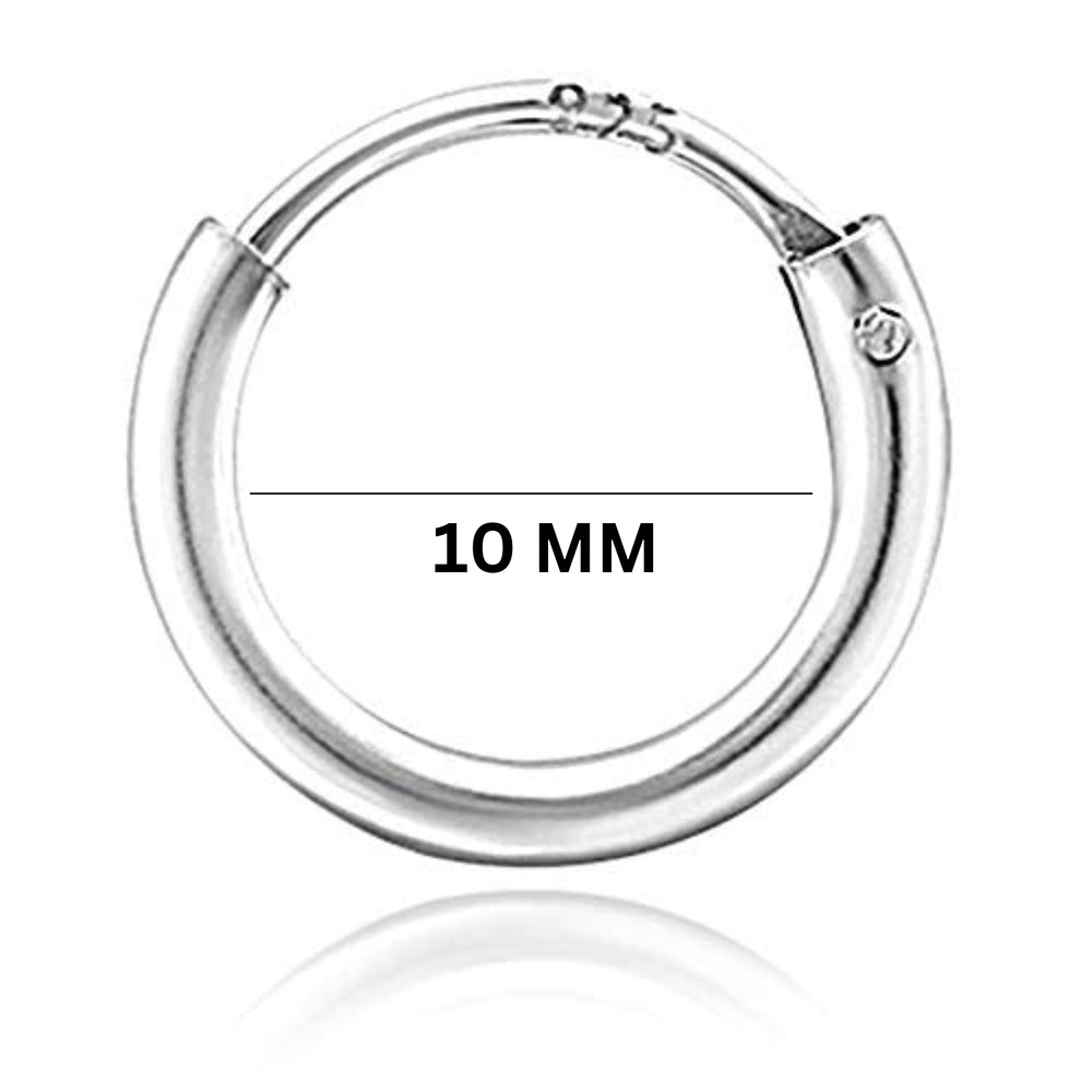 92.5 Sterling Silver 10 mm Nose Ring Hoops Bali
