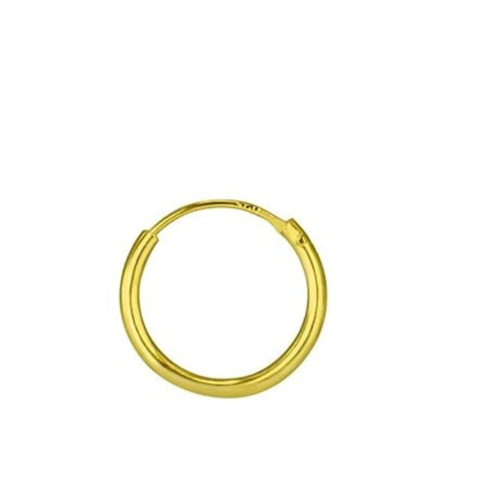 92.5 Sterling Silver 10 mm Gold Plated Nose Ring Hoops Bali