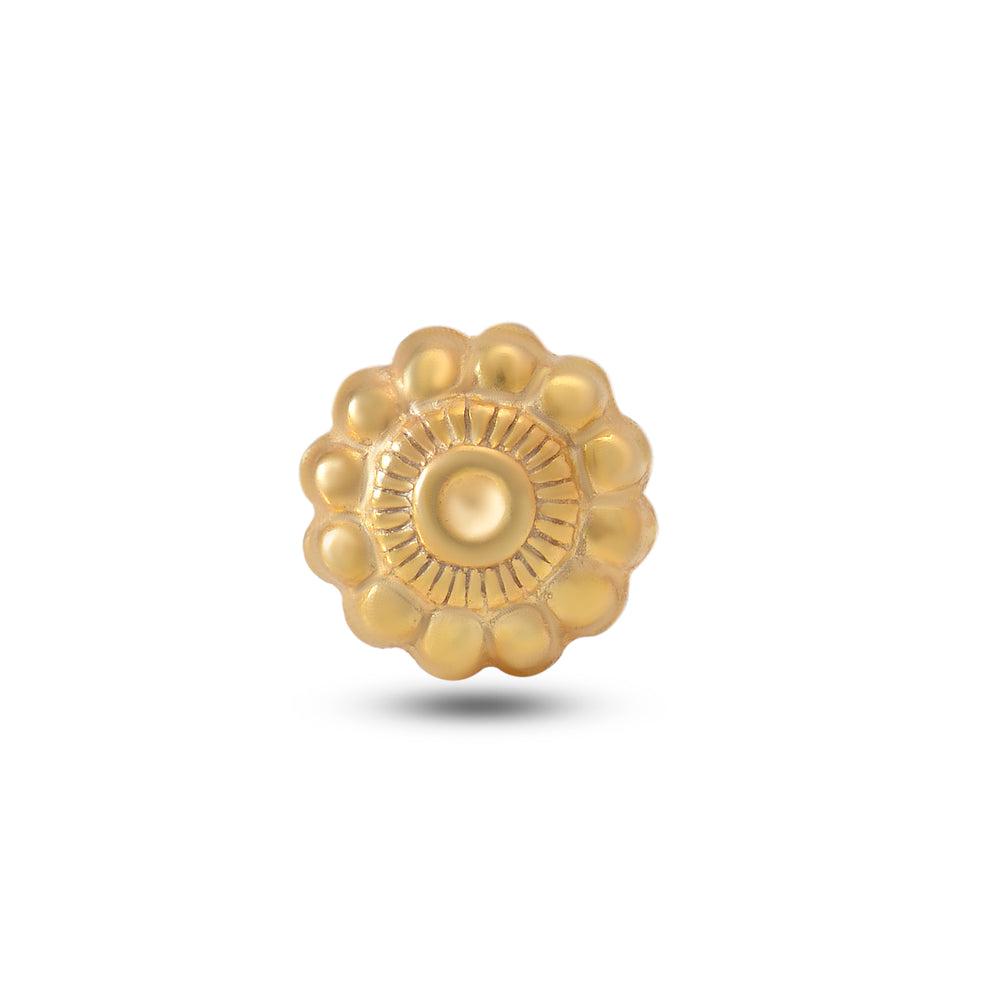 18k Gold Plated Screw Back Nose Pin in 92.5 Sterling Silver for Women and Girls