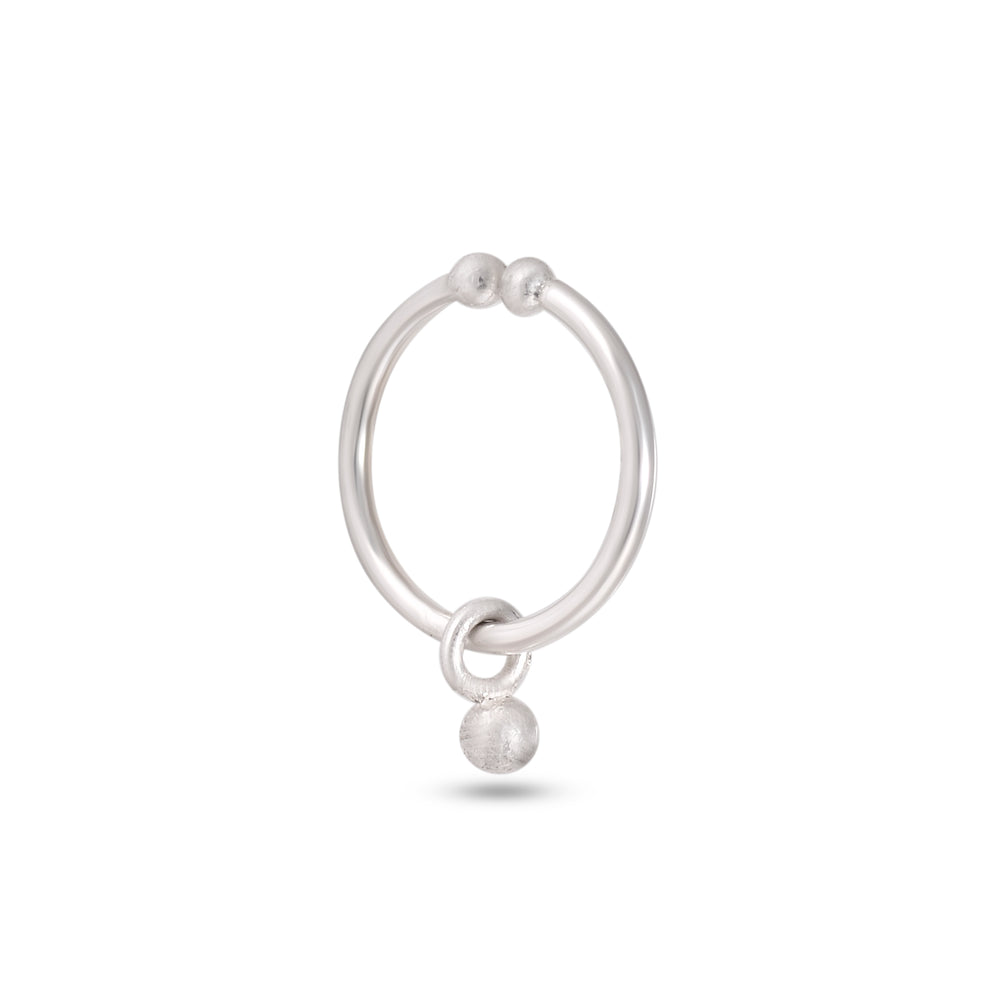 92.5 Sterling Silver Clip On Gold Plated Nose Ring with Hanging Ball