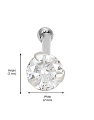 Tiny dot size CZ Nose Stud in 92.5 Silver