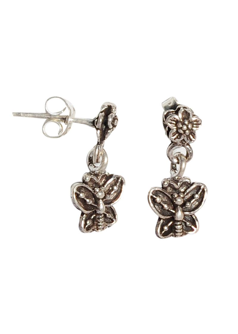 Oxidized 92.5 Purity Sterling Silver Jali Work Dangler Earrings