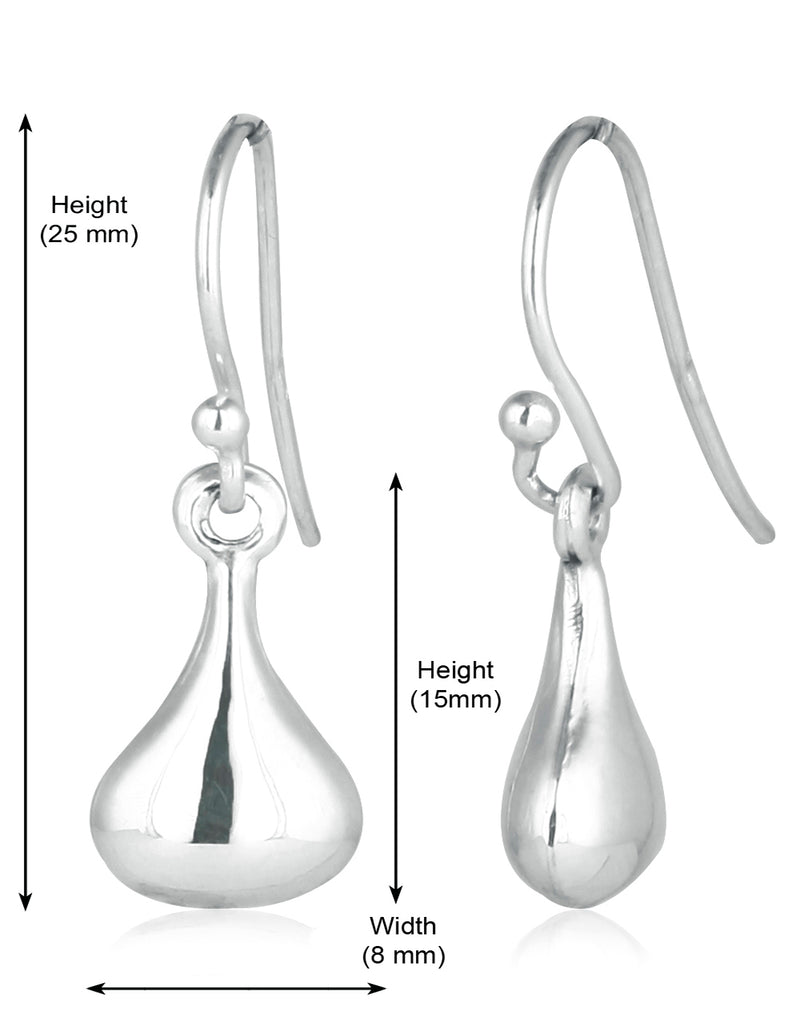 Good Looking Tear Shaped Drops in Ear Wire in 92.5 Sterling Silver