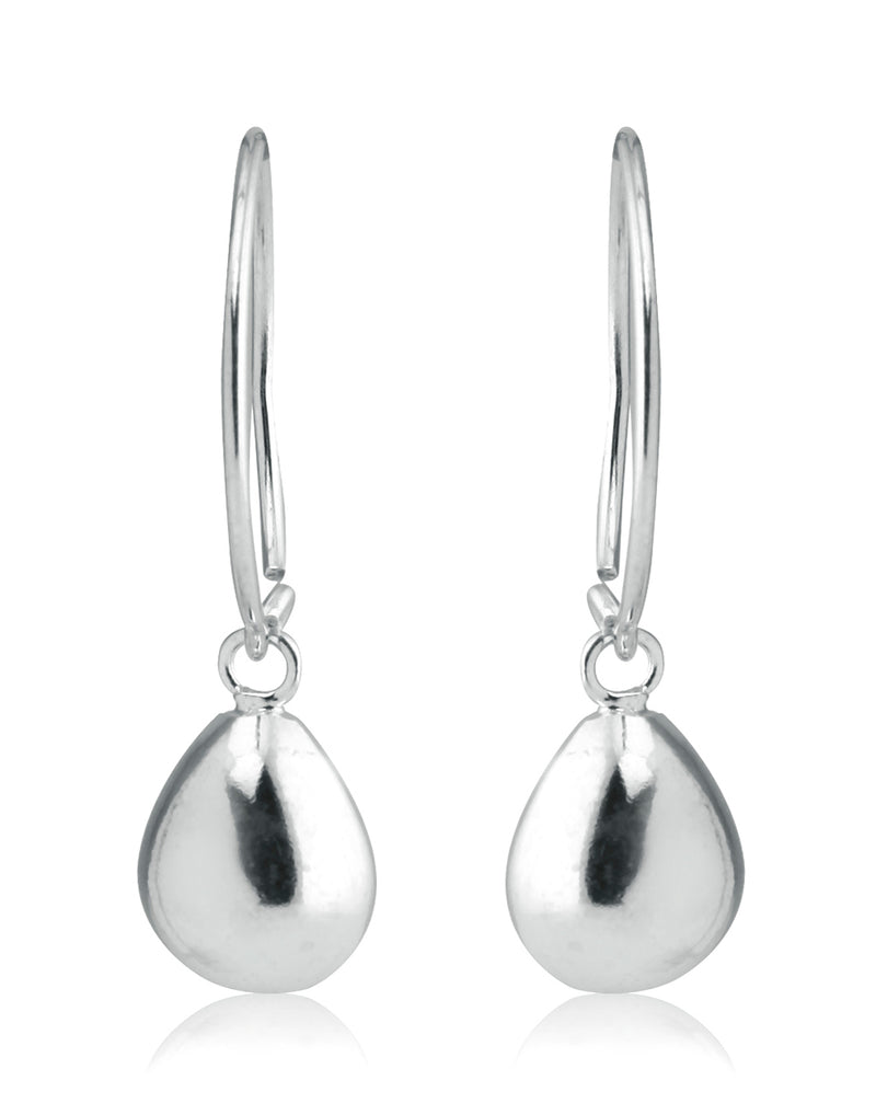 Designer Drop Earrings in Open Loop in Pure 92.5 Sterling Silver