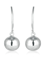 Designer Round Ball Earrings in Open Loop in Pure 92.5 Sterling Silver