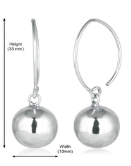 Designer Round Ball Earrings in Open Loop in Pure 92.5 Sterling Silver