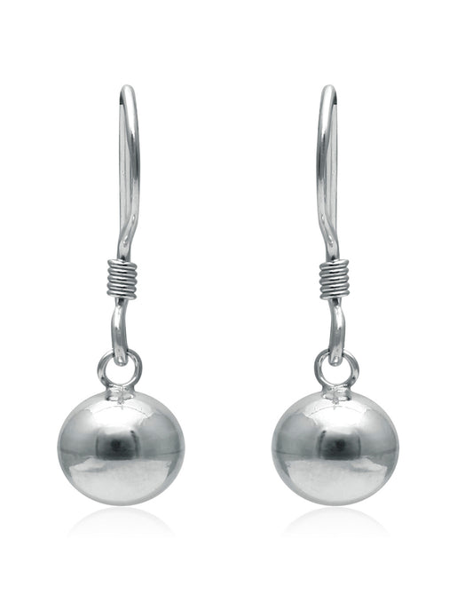 Designer 6 mm Round Ball Earrings in Pure 92.5 Sterling Silver Ear Wire