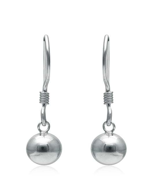 Designer 5 mm Round Ball Earrings in Pure 92.5 Sterling Silver Ear Wire