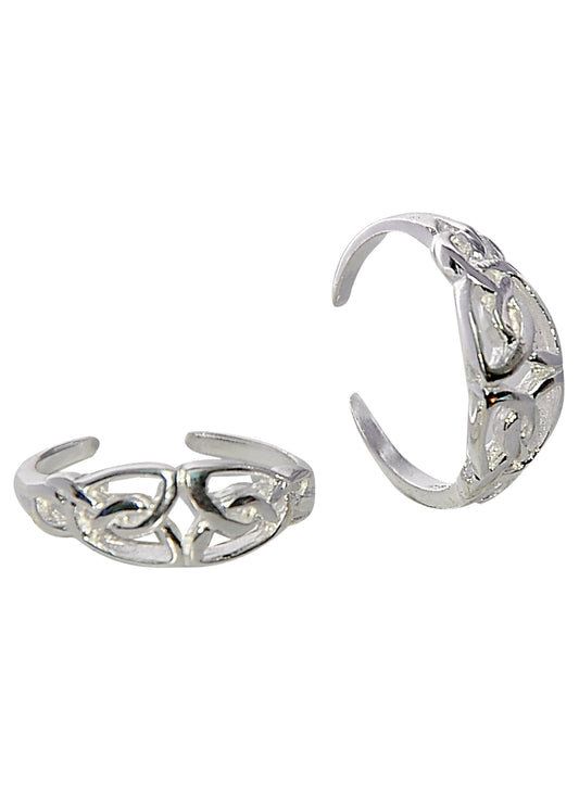 Pair of 18k Gold Plated 925 Silver Toe Rings Bichiya
