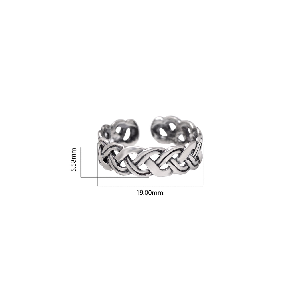 Pair of Designer Oxidized Toe Rings Bichiya in 925 Sterling Silver