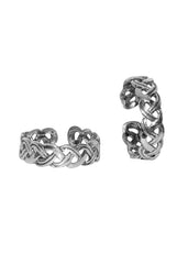 Pair of Designer Oxidized Toe Rings Bichiya in 925 Sterling Silver