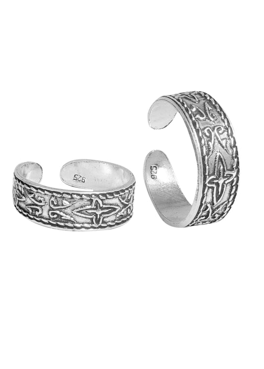925 Sterling Silver Oxidized Toe Rings Bichiya