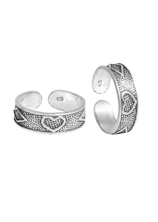 Pair of good looking Oxidized 925 Silver Toe Rings