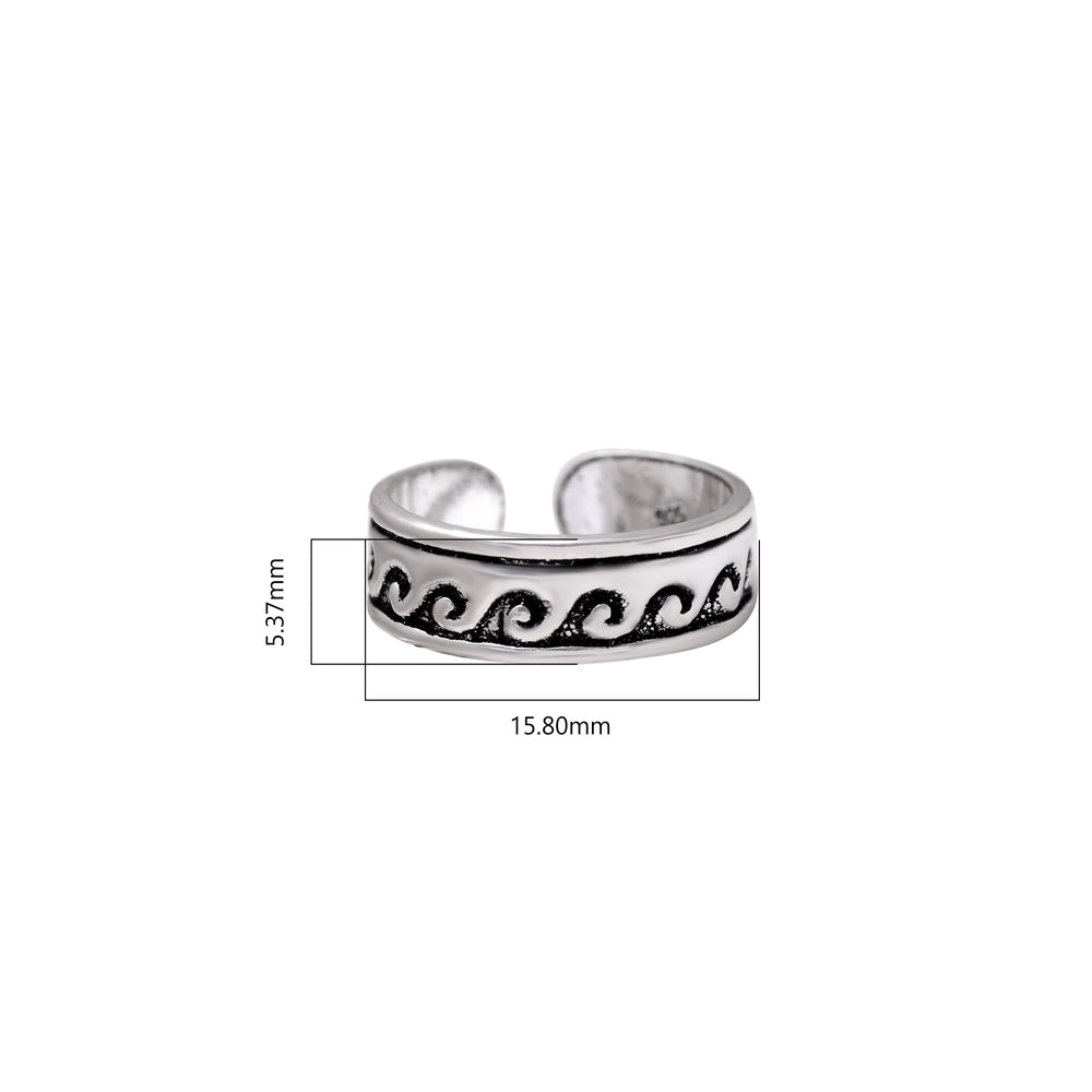 Unique pair of Oxidized Silver Toe Rings Bichiya in 925 Sterling Silver