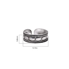 Fashionable Oxidized Toe Rings in 925 Silver