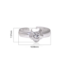 Unique and Beautiful 925 Silver Toe rings in White Cubic Zirconia