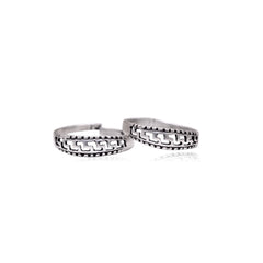 Pair of Designer and Oxidized Silver Toe Rings Bichiya in 925 Sterling Silver