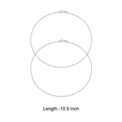 Bead Anklets in 92.5 Sterling Silver - Anklets