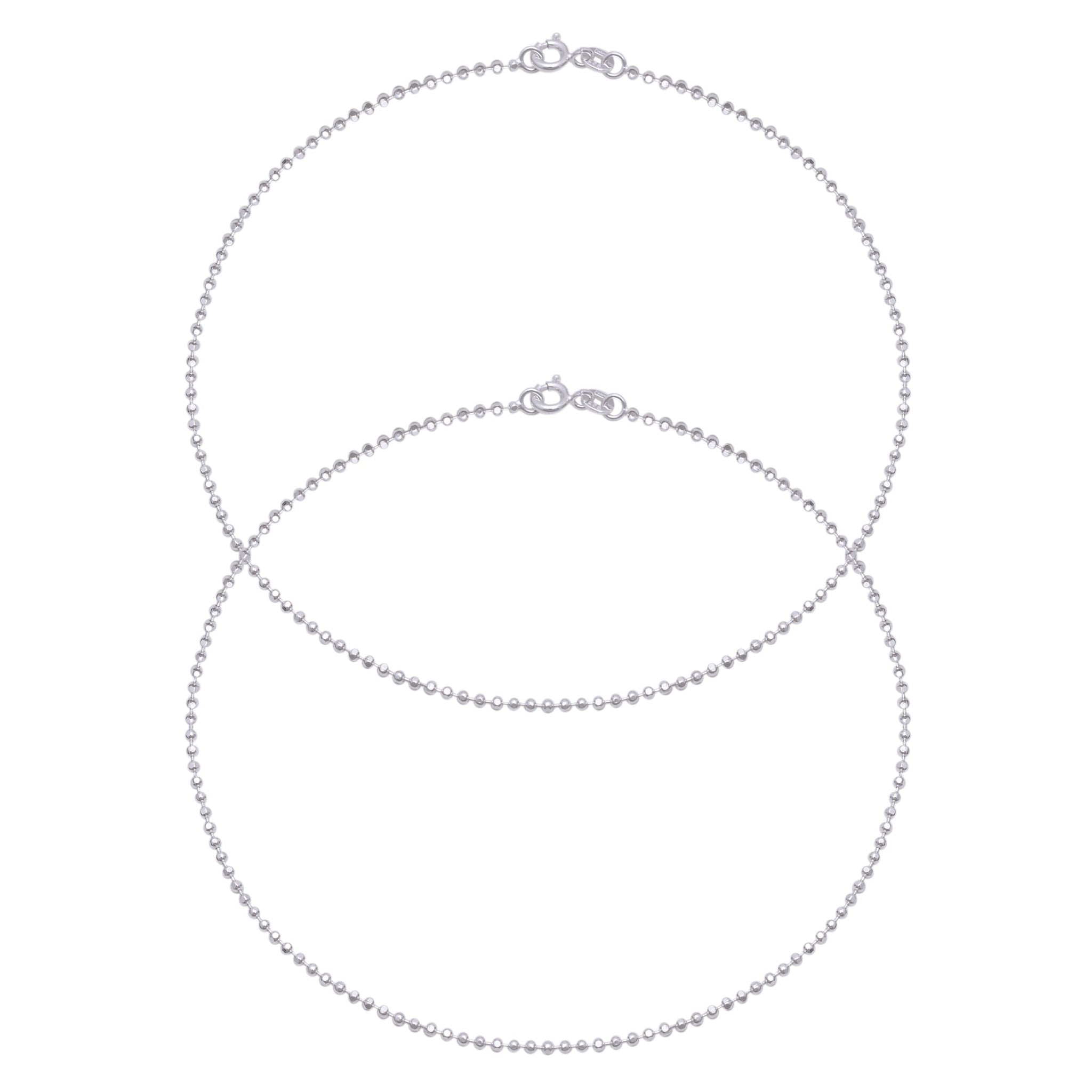 Bead Anklets in 92.5 Sterling Silver - Anklets