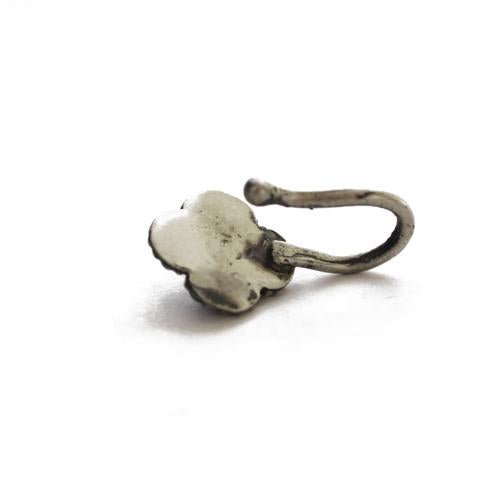 Clip On Press On Nose Pin in Silver Alloy - Silver Alloy Nose Pin