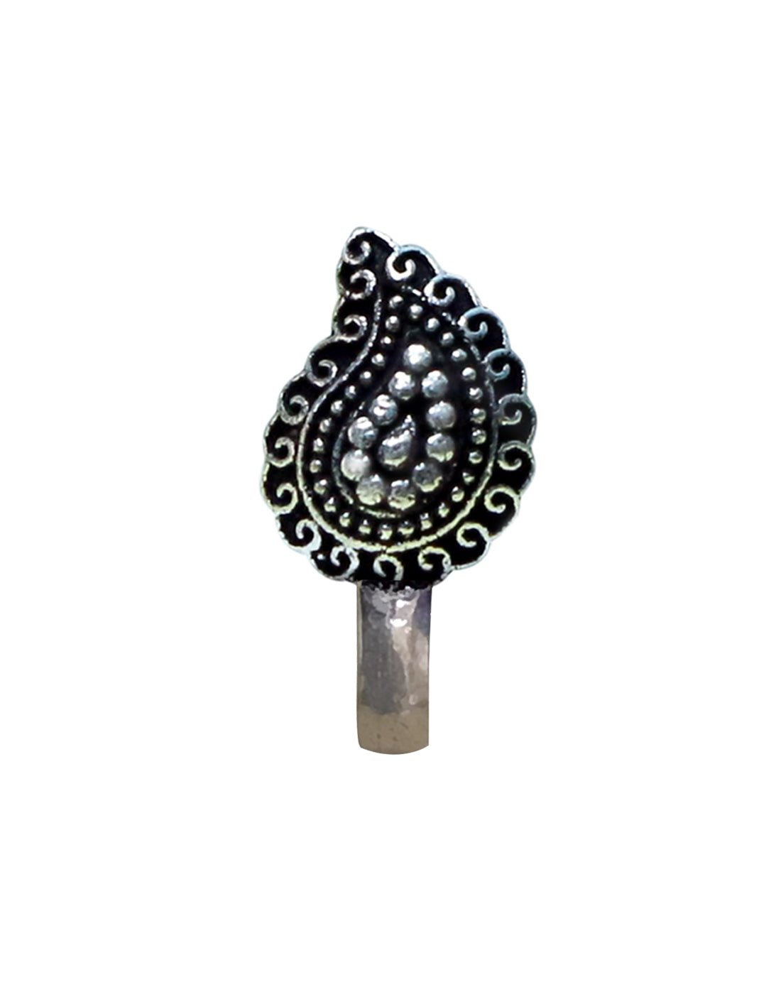 Clip On Press On Nose Pin in Silver Alloy - Silver Alloy Nose Pin