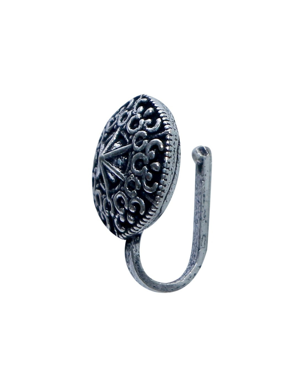 Clip On Press On Nose Pin in Silver Alloy - Silver Alloy Nose Pin