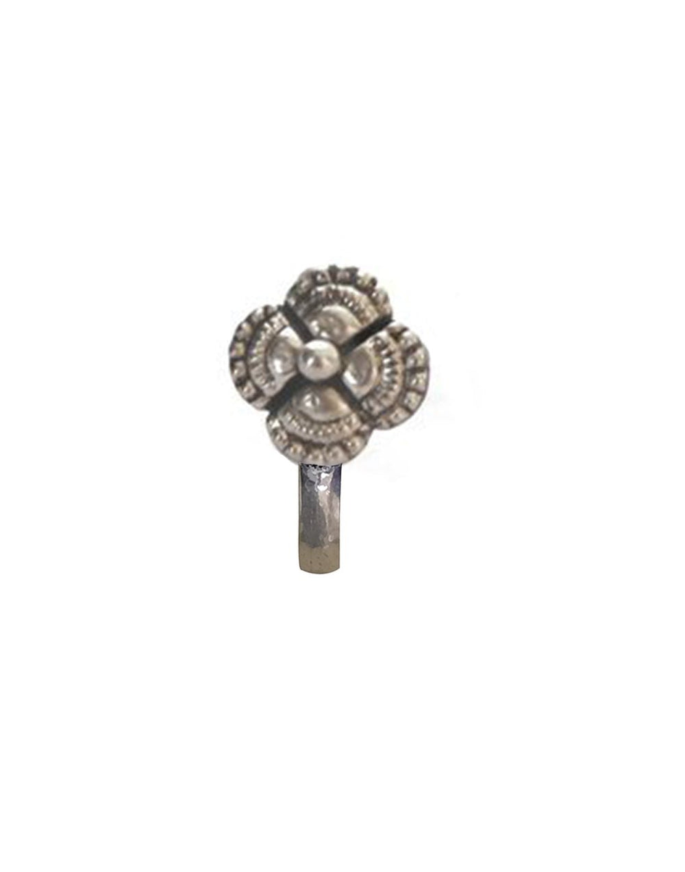 Clip On Press On Nose Pin in Silver Alloy - Silver Alloy Nose Pin
