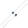 Combo of 2 92.5 Sterling Silver Evil Eye Bracelet (Large and Small)